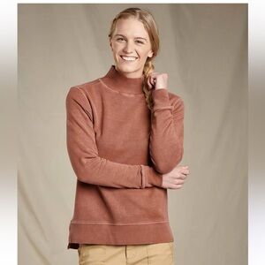 Toad&Co Women's Warm Brown Redish Turtleneck Sweater